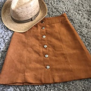 H&M suede button up skirt